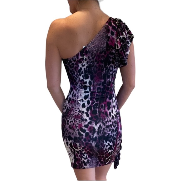 Jovani One Shoulder Leopard Mini Dress - Picture 2 of 3